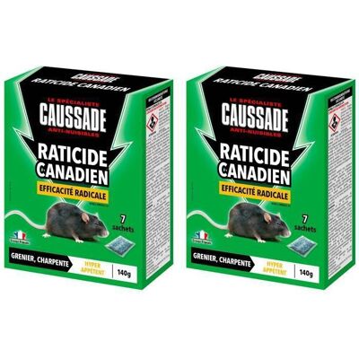 CAUSSADE Raticide Canadien - Anti Rats - Efficacité Radicale - Lieux Secs - 12 Sachets Céréales - Rats Résistants 2x140g CARCDF140X2 Noir - Publicité CAUSSADE Raticide Canadien - Anti Rats - Efficacité Radicale - Lieux Secs - 12 Sachets Céréales - Rats Résistants 2x140g CARCDF140X2 Noir - Publicité