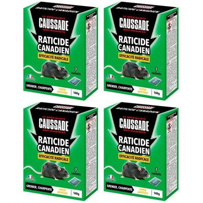 CAUSSADE Raticide Canadien - Anti Rats - Efficacité Radicale - Lieux Secs - 24 Sachets Céréales - Rats Résistants 4x140g CARCDF140X4 Noir - Publicité CAUSSADE Raticide Canadien - Anti Rats - Efficacité Radicale - Lieux Secs - 24 Sachets Céréales - Rats Résistants 4x140g CARCDF140X4 Noir - Publicité