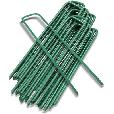 JEIIBRZUI Agrafes de jardin en acier en forme de U piquets de sol piquets pour pelouse gazon mauvaises herbes paysage gazon file Label Vert - Publicité JEIIBRZUI Agrafes de jardin en acier en forme de U piquets de sol piquets pour pelouse gazon mauvaises herbes paysage gazon file Label Vert - Publicité