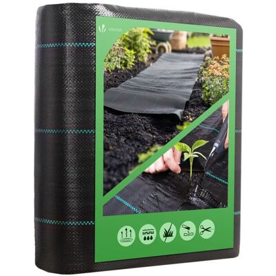 VOUNOT® Toile de paillage 10m x 1m 100g/m² - Bâche géotextile anti UV contre mauvaises herbes Noir - Publicité VOUNOT® Toile de paillage 10m x 1m 100g/m² - Bâche géotextile anti UV contre mauvaises herbes Noir - Publicité