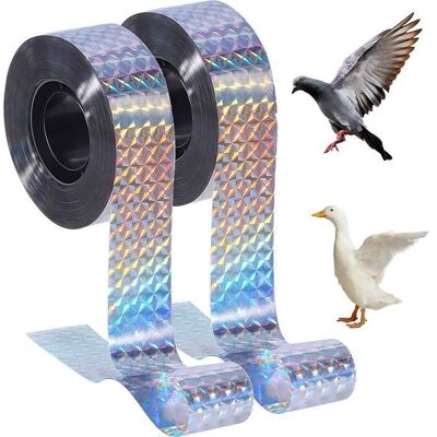 DLZAOAO Ruban Anti-Oiseaux Bande Repulsif Oiseaux Réfléchissant Bande Repulsive Bird Scare Tape pour Domicile Jardin Ferme 2 Pièces - Publicité DLZAOAO Ruban Anti-Oiseaux Bande Repulsif Oiseaux Réfléchissant Bande Repulsive Bird Scare Tape pour Domicile Jardin Ferme 2 Pièces - Publicité