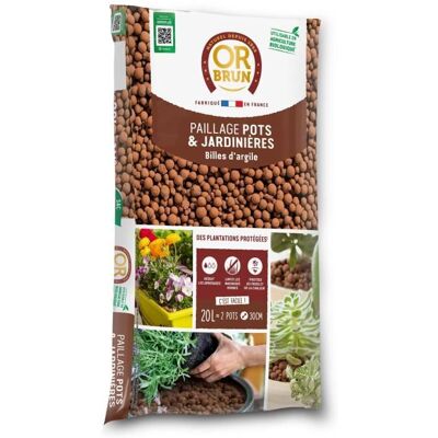 Billes DArgile - OR BRUN - Favorise Le Drainage - Aère le Sol - Conserve lHumidité - 20L - Publicité Billes DArgile - OR BRUN - Favorise Le Drainage - Aère le Sol - Conserve lHumidité - 20L - Publicité