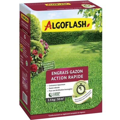 Engrais gazon - Action rapide - Jusquà 50 m² - 2 5 kg - UAB - ALGOFLASH - Publicité Engrais gazon - Action rapide - Jusquà 50 m² - 2 5 kg - UAB - ALGOFLASH - Publicité