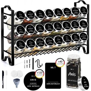 HOME SAFETY Étagère à Épices Verticale (24 x 100 ml) Pot à épices Plan De Travail Cuisine Rangement Tiroir Cuisine Coffret cuisine usé Marron - Publicité HOME SAFETY Étagère à Épices Verticale (24 x 100 ml) Pot à épices Plan De Travail Cuisine Rangement Tiroir Cuisine Coffret cuisine usé Marron - Publicité