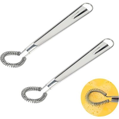 DOK 4 mini fouets inox cuisine spirale manuelle pour mélanger café sauce crème lait cuisson pâtisserie - Publicité DOK 4 mini fouets inox cuisine spirale manuelle pour mélanger café sauce crème lait cuisson pâtisserie - Publicité