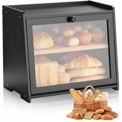 VEVOR Boîte à Pain pour Comptoir de Cuisine à 2 Niveaux Noir Récipient de Stockage pour Pain de Style Ferme Grande Capacité - Publicité VEVOR Boîte à Pain pour Comptoir de Cuisine à 2 Niveaux Noir Récipient de Stockage pour Pain de Style Ferme Grande Capacité - Publicité