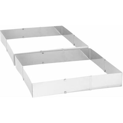 Cadres à pâtisserie - Rosenstein & Söhne - Extensibles - Acier inoxydable - 2 pièces - 65 cm de hauteur Blanc - Publicité Cadres à pâtisserie - Rosenstein & Söhne - Extensibles - Acier inoxydable - 2 pièces - 65 cm de hauteur Blanc - Publicité