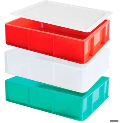 GILAC Lot de 3 demi bacs à pâtons pizza et couvercle Italia - 3 bacs + couvercle - Publicité GILAC Lot de 3 demi bacs à pâtons pizza et couvercle Italia - 3 bacs + couvercle - Publicité