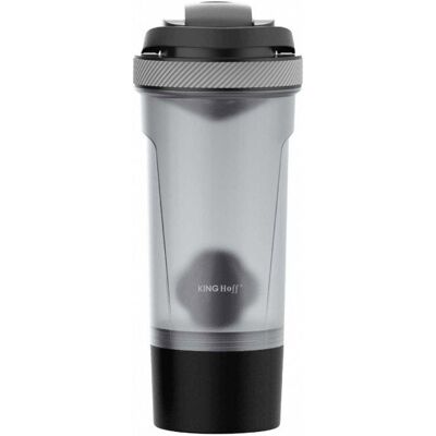 Bouteille shaker - KINGHOFF - KH-1359 - 720 ml - Sans BPA - Plastique alimentaire Noir/Argent Noir - Publicité Bouteille shaker - KINGHOFF - KH-1359 - 720 ml - Sans BPA - Plastique alimentaire Noir/Argent Noir - Publicité