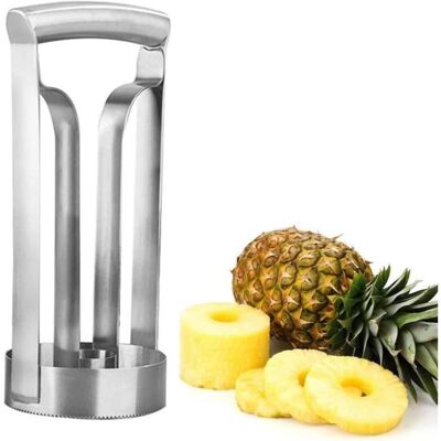 Coupe Ananas Coupeur Dananas en Acier Inoxydable Éplucheur Dananas Coupes Ananas Peeler pour la Maison et la Cuisine Blanc - Publicité Coupe Ananas Coupeur Dananas en Acier Inoxydable Éplucheur Dananas Coupes Ananas Peeler pour la Maison et la Cuisine Blanc - Publicité