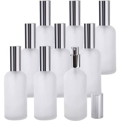 Kentop Lot de 15 Flacon de parfum avec pompe Vaporisateur et bouchon Argenté 100 ml - Publicité Kentop Lot de 15 Flacon de parfum avec pompe Vaporisateur et bouchon Argenté 100 ml - Publicité