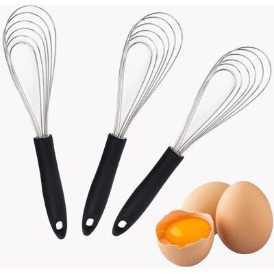 MEOIRUERY Fouet à crème 3 pièces-Multifonctionnel-Fouet de cuisine-Manuel- Batteur plat - Acier inoxydable-Convient pour la cuisine-27x6cm - Publicité MEOIRUERY Fouet à crème 3 pièces-Multifonctionnel-Fouet de cuisine-Manuel- Batteur plat - Acier inoxydable-Convient pour la cuisine-27x6cm - Publicité