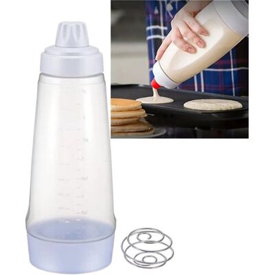 Distributeur De Pâte À Crêpes Antigoutte 12 L Avec Fouet Inox Biberon Doseur Transparente Pancakes Gaufres Muffins - Publicité Distributeur De Pâte À Crêpes Antigoutte 12 L Avec Fouet Inox Biberon Doseur Transparente Pancakes Gaufres Muffins - Publicité