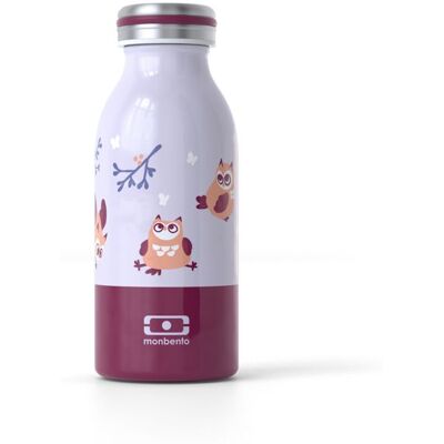 MONBENTO - Bouteille Isotherme Enfant - Gourde Inox Isotherme 350ml - Garde au Chaud/Froid - MB Cooly mauve Owly Violet - Publicité MONBENTO - Bouteille Isotherme Enfant - Gourde Inox Isotherme 350ml - Garde au Chaud/Froid - MB Cooly mauve Owly Violet - Publicité