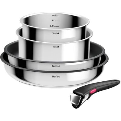 Tefal Cook Eat Ingenio L881S504 Batterie de cuisine 5 pieces Gris - Publicité Tefal Cook Eat Ingenio L881S504 Batterie de cuisine 5 pieces Gris - Publicité