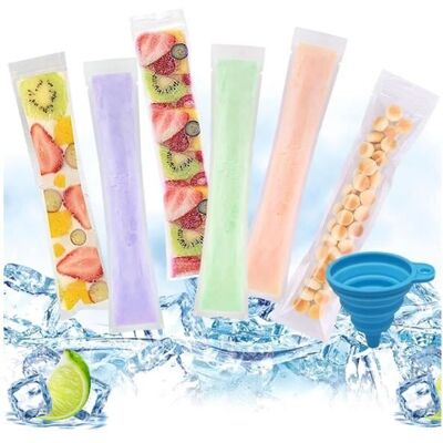 100 PCS Sacs Popsicle Moule à Glace Sacs de Sucettes Glacées Popsicle Pochettes DIY Popsicle Pochettes avec Entonnoir wj - Publicité 100 PCS Sacs Popsicle Moule à Glace Sacs de Sucettes Glacées Popsicle Pochettes DIY Popsicle Pochettes avec Entonnoir wj - Publicité