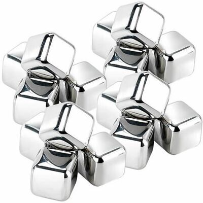 Lot de 16 glaçons en acier inoxydable - ROSENSTEIN & SOHNE - Réutilisables et élégants - Publicité Lot de 16 glaçons en acier inoxydable - ROSENSTEIN & SOHNE - Réutilisables et élégants - Publicité