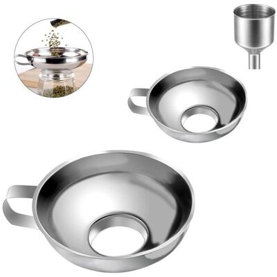 3 Pièces Entonnoir Cuisine Confiture Kit Entonnoir Inox Alimentaire Filtre Huile Friteuse avec Poignéepour Transport de - Publicité 3 Pièces Entonnoir Cuisine Confiture Kit Entonnoir Inox Alimentaire Filtre Huile Friteuse avec Poignéepour Transport de - Publicité