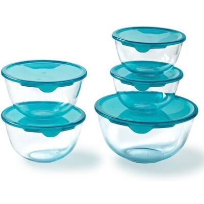 Ensemble de 5 saladiers en verre robuste - Saladiers - Publicité Ensemble de 5 saladiers en verre robuste - Saladiers - Publicité