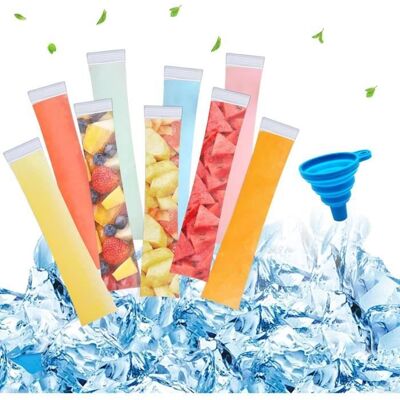 300Pcs Moule Sac Popsicle avec Entonnoir Sachet Glace à Leau 55 X 28 cm Diy Popsicle Pochette Glaces Maison Aux Barres de Yaourt - Publicité 300Pcs Moule Sac Popsicle avec Entonnoir Sachet Glace à Leau 55 X 28 cm Diy Popsicle Pochette Glaces Maison Aux Barres de Yaourt - Publicité