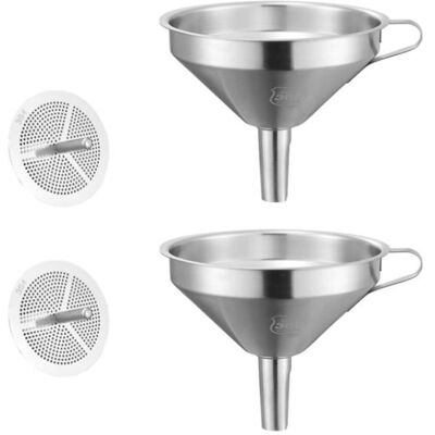 Entonnoir Alimentaire - Inox - 11cm - Filtre Inclus - Résistant à la Rouille - Durable - Publicité Entonnoir Alimentaire - Inox - 11cm - Filtre Inclus - Résistant à la Rouille - Durable - Publicité