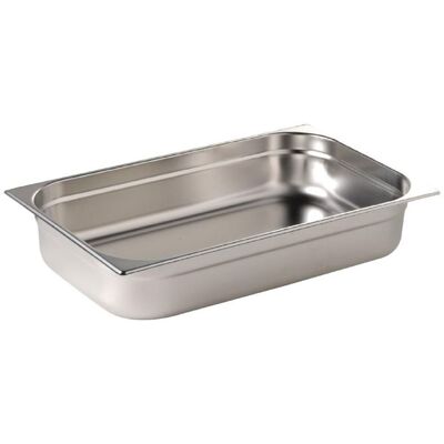 Bac Gastronorme Inox GN 1/1 65 mm - Vogue Gris - Publicité Bac Gastronorme Inox GN 1/1 65 mm - Vogue Gris - Publicité
