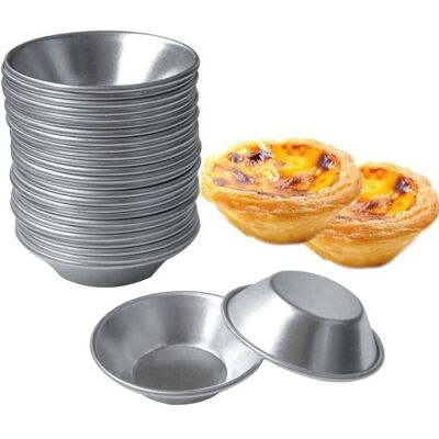 FNINIJEDE Lot 24 moules crêpes/tartelettes aluminium cupcake/gâteau/biscuit réutilisable Label Gris - Publicité FNINIJEDE Lot 24 moules crêpes/tartelettes aluminium cupcake/gâteau/biscuit réutilisable Label Gris - Publicité