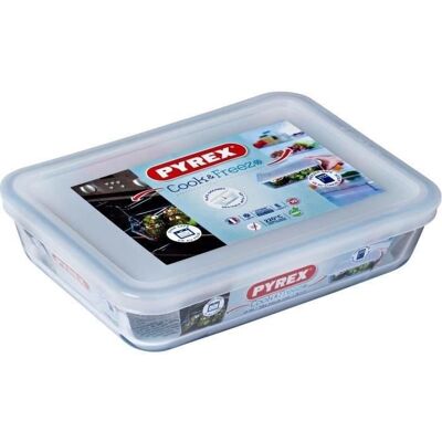 Boîte de conservation rectangulaire - PYREX - 1451004 - Couvercle en plastique - Verre borosilicate - 19 x 14 cm Blanc - Publicité Boîte de conservation rectangulaire - PYREX - 1451004 - Couvercle en plastique - Verre borosilicate - 19 x 14 cm Blanc - Publicité