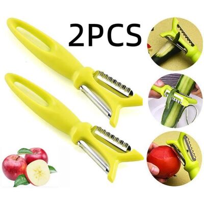 ÉplucheurÉplucheur de légumes Double Face RotatifÉconome FruitsRâpe à Carottes Multifonctionnelpour ConcombresPommes De Terre - Publicité ÉplucheurÉplucheur de légumes Double Face RotatifÉconome FruitsRâpe à Carottes Multifonctionnelpour ConcombresPommes De Terre - Publicité