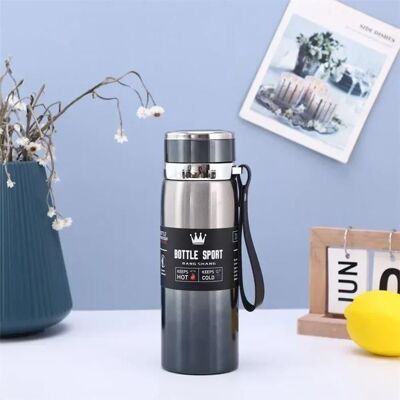 Bouteille isotherme 1L en acier inoxydable thermos conserve leau froide et chaude thé cafébleu dégradé Bleu - Publicité Bouteille isotherme 1L en acier inoxydable thermos conserve leau froide et chaude thé cafébleu dégradé Bleu - Publicité