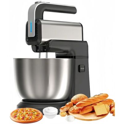 PRUMYA Robot Patissier 300W 3.5L Robot Cuisine Multifonctions Puissant avec Fouet Crochet Pétrin 5 Vitesses pour Cuisson Gâteaux Noir - Publicité PRUMYA Robot Patissier 300W 3.5L Robot Cuisine Multifonctions Puissant avec Fouet Crochet Pétrin 5 Vitesses pour Cuisson Gâteaux Noir - Publicité