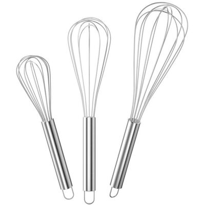 LIAIKI Fouet Cuisine Inox Professionnel Batteur Manuel à Œufs 3 Pièces Contient 21cm 26cm 29cm Fouet Argent - Publicité LIAIKI Fouet Cuisine Inox Professionnel Batteur Manuel à Œufs 3 Pièces Contient 21cm 26cm 29cm Fouet Argent - Publicité
