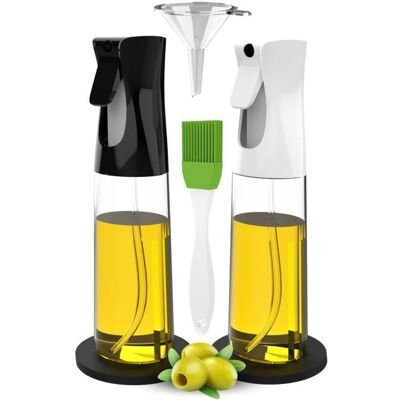 Pulvérisateurs dhuile - FREOSEN - 300 ml - 2PCS - Entonnoir et supports antidérapants - Pinceau sans BPA Blanc - Publicité Pulvérisateurs dhuile - FREOSEN - 300 ml - 2PCS - Entonnoir et supports antidérapants - Pinceau sans BPA Blanc - Publicité