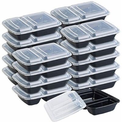 ROSENSTEIN & SÖHNE 20 boîtes de conservation 2 compartiments avec couvercles – 700 ml - Publicité ROSENSTEIN & SÖHNE 20 boîtes de conservation 2 compartiments avec couvercles – 700 ml - Publicité