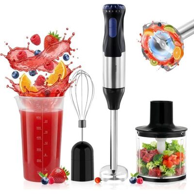 PRESOMA Mixeur Plongeant - 4 en 1 1000W 5Vitesse Réglable avec Fouet Hachoir de 500mlet Doseur 700ml pour Purées Soupes&Smoothies Noir - Publicité PRESOMA Mixeur Plongeant - 4 en 1 1000W 5Vitesse Réglable avec Fouet Hachoir de 500mlet Doseur 700ml pour Purées Soupes&Smoothies Noir - Publicité