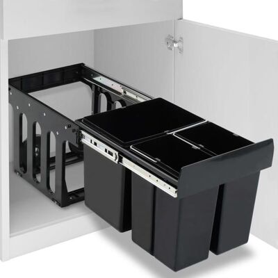 vidaXL Poubelle amovible de cuisine fermeture en douceur 48 L 51182 Noir - Publicité vidaXL Poubelle amovible de cuisine fermeture en douceur 48 L 51182 Noir - Publicité
