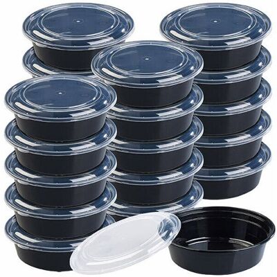ROSENSTEIN & SÖHNE 20 boîtes de conservation rondes avec couvercles – 900 ml Noir - Publicité ROSENSTEIN & SÖHNE 20 boîtes de conservation rondes avec couvercles – 900 ml Noir - Publicité