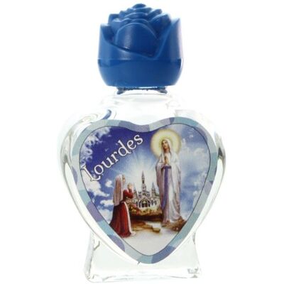 PALAIS DU ROSAIRE Flacon verre en coeur Apparition de Lourdes avec 20 ml deau de Lourdes Bleu - Publicité PALAIS DU ROSAIRE Flacon verre en coeur Apparition de Lourdes avec 20 ml deau de Lourdes Bleu - Publicité