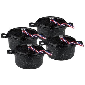 Kamberg - Set 4 Mini Cocottes Ø 12 cm Ronde Noire - Fonte daluminium - Revêtement pierre - Tous feux dont induction - Sans PFOA Noir - Publicité Kamberg - Set 4 Mini Cocottes Ø 12 cm Ronde Noire - Fonte daluminium - Revêtement pierre - Tous feux dont induction - Sans PFOA Noir - Publicité