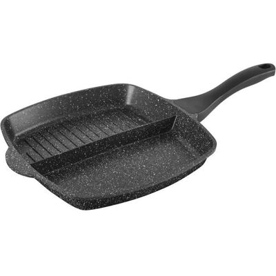 Sitram Poêle 2 compartiments 26×26 cm fonte daluminium antiadhésive – Tous feux (induction) Noir - Publicité Sitram Poêle 2 compartiments 26×26 cm fonte daluminium antiadhésive – Tous feux (induction) Noir - Publicité