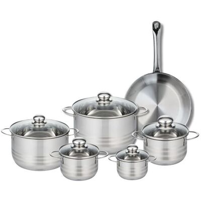 Ensemble de 1 Poêle de cuisson 28 cm et 5 faitouts 12 14 16 20 et 24 cm Elo Profi Brillant Gris - Publicité Ensemble de 1 Poêle de cuisson 28 cm et 5 faitouts 12 14 16 20 et 24 cm Elo Profi Brillant Gris - Publicité