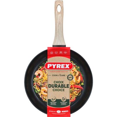 Poêle - PYREX - Cook & Care - 26 cm - Anti-adhérent - Induction - Sans PFAS Noir - Publicité Poêle - PYREX - Cook & Care - 26 cm - Anti-adhérent - Induction - Sans PFAS Noir - Publicité