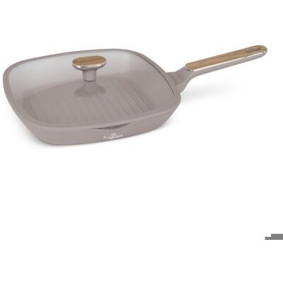 Poêle à griller avec surface en titane et couvercle 28 cm Taupe Nordic Collection - BERLINGERHAUS Gris - Publicité Poêle à griller avec surface en titane et couvercle 28 cm Taupe Nordic Collection - BERLINGERHAUS Gris - Publicité