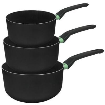 Set de 3 casseroles antiadhésives céramique 16 18 et 20 cm Fackelmann Brandao Noir - Publicité Set de 3 casseroles antiadhésives céramique 16 18 et 20 cm Fackelmann Brandao Noir - Publicité