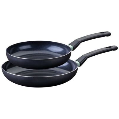 Set de 2 poêles - FACKELMANN - Brandao - Antiadhésives céramique - 24 et 28 cm Noir - Publicité Set de 2 poêles - FACKELMANN - Brandao - Antiadhésives céramique - 24 et 28 cm Noir - Publicité