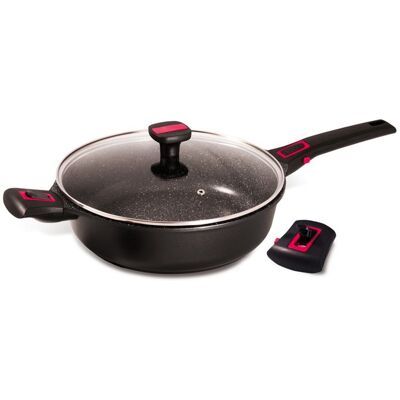 Sauteuse avec couvercle granit Pro céramique 28 cm - Baumalu Noir - Publicité Sauteuse avec couvercle granit Pro céramique 28 cm - Baumalu Noir - Publicité