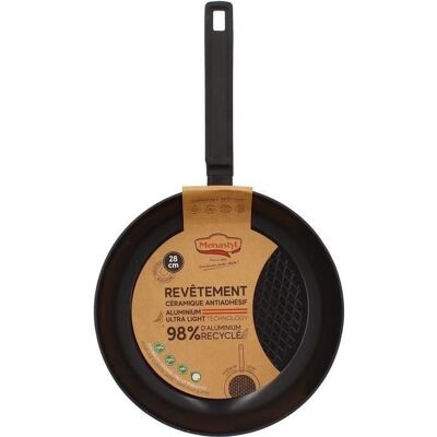 Poêle - MENASTYL - 6020638 - En aluminium forgé - 28 cm - Noir - Tous feux dont induction Noir - Publicité Poêle - MENASTYL - 6020638 - En aluminium forgé - 28 cm - Noir - Tous feux dont induction Noir - Publicité