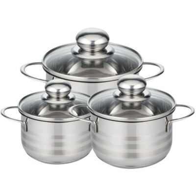 Ensemble de 3 Casseroles en Acier Inoxydable Elo - Sans PFAS - Publicité Ensemble de 3 Casseroles en Acier Inoxydable Elo - Sans PFAS - Publicité