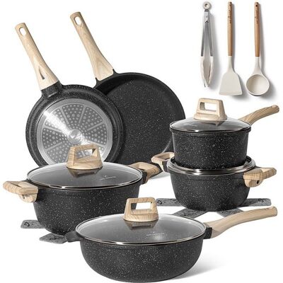 Ensemble de casseroles et poêles JL-788 avec revêtement en marbre - Set de cuisson - Publicité Ensemble de casseroles et poêles JL-788 avec revêtement en marbre - Set de cuisson - Publicité