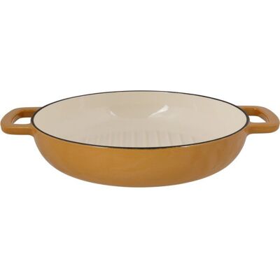 Poêle à grill - COSY & TRENDY - FONTESTIC - Fonte émaillée - Ø28 cm - Tous feux dont induction - Ambre Jaune - Publicité Poêle à grill - COSY & TRENDY - FONTESTIC - Fonte émaillée - Ø28 cm - Tous feux dont induction - Ambre Jaune - Publicité